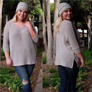 PLUS Oatmeal knit Sweater Tunic